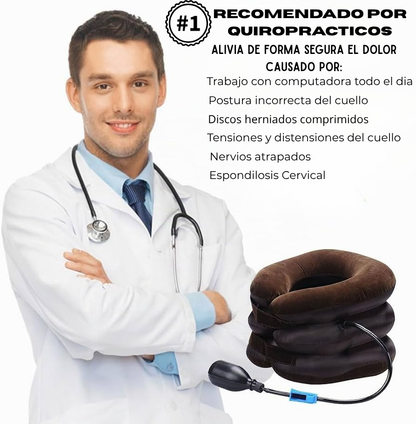 Dispositivo inflable de traccion cervical para estirar el cuello
