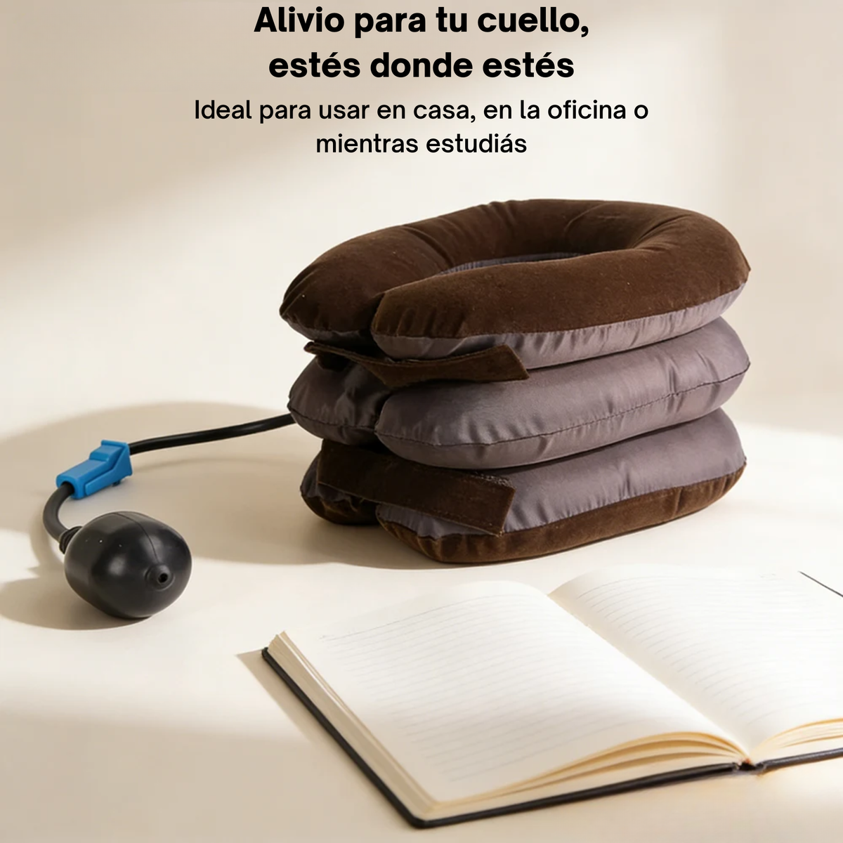 Dispositivo inflable de traccion cervical para estirar el cuello